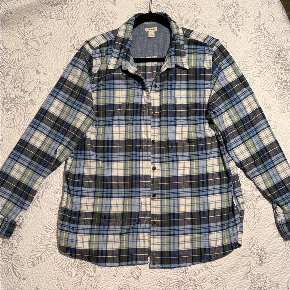 L.L. Bean Blue and Green Plaid Shirt